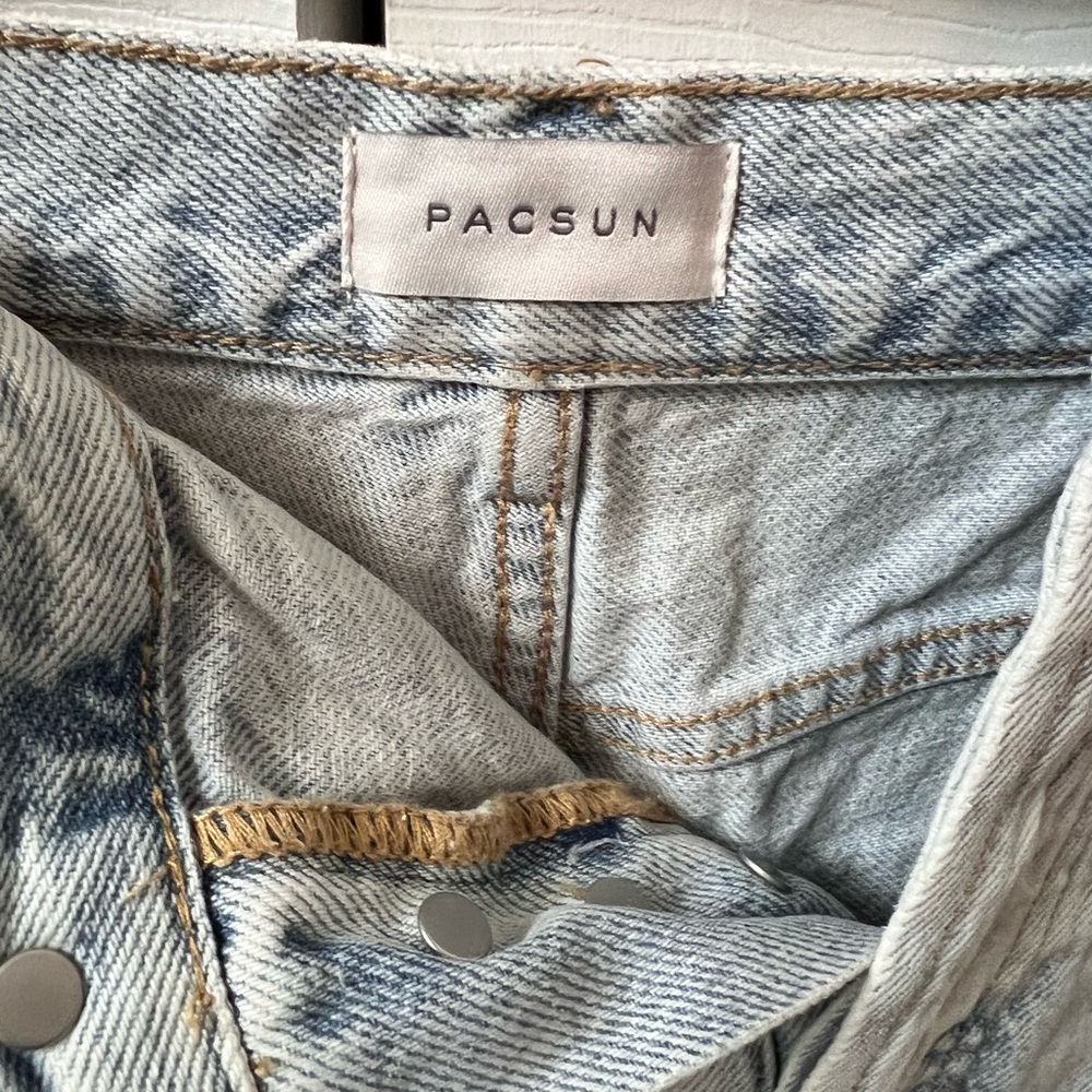 PacSun Blue Ripped Denim Dad short 27